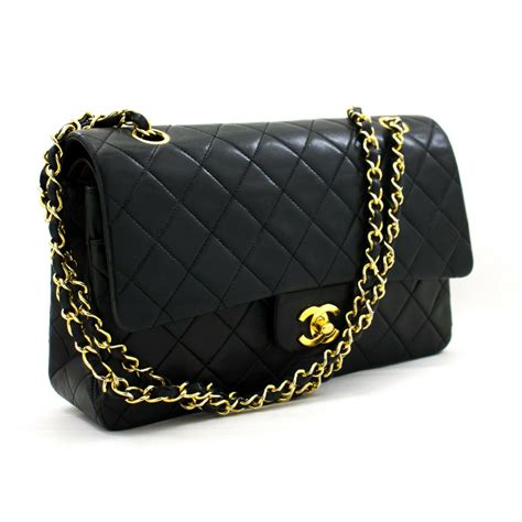 chanel classic flap bag black lambskin|vintage chanel lambskin bag.